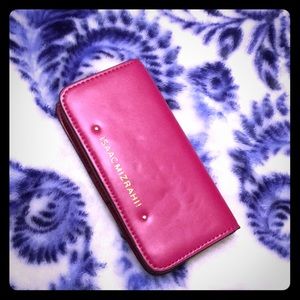 Hot pink phone holder and wallet